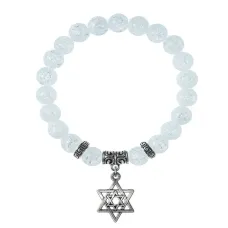 Браслет Звезда Давида (от сглаза и зла), Сахарный кварц BSPE-20-02