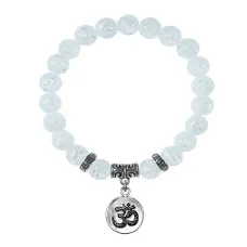 Браслет Ом (защита и духовное развитие), Сахарный кварц BSPE-20-18