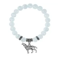 Браслет Волк (защита, сила, победа), Сахарный кварц BSPE-20-28