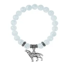 Браслет Волк (защита, сила, победа), Сахарный кварц BSPE-20-28