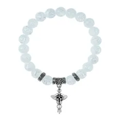 Браслет Кадуцей (здоровье, бизнес, гармония), Сахарный кварц BSPE-20-33