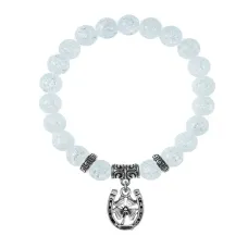 Браслет Подкова и клевер (счастье и удача), Сахарный кварц BSPE-20-P001