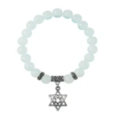 Браслет Звезда Давида (от сглаза и зла), Лунный камень BSPE-22-02
