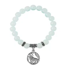 Браслет Волк (защита, сила, победа), Лунный камень BSPE-22-07