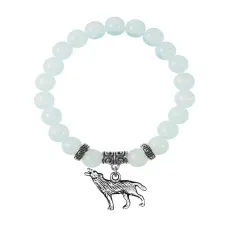 Браслет Волк (защита, сила, победа), Лунный камень BSPE-22-28