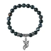 Браслет Лиса (страсть, интуиция), Черный агат BSPE-24-03
