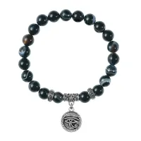Браслет Око Ра (дар предвидения), Черный агат BSPE-24-09