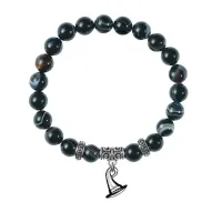 Браслет Волшебная шляпа (магический дар), Черный агат BSPE-24-20