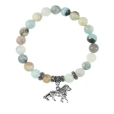 Браслет Лев (храбрость, власть, благосостояние), Амазонит BSPE-25-2073