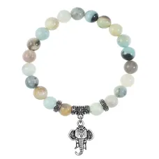 Браслет Слон (мудрость, сила, долголетие), Амазонит BSPE-25-26