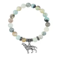 Браслет Волк (защита, сила, победа), Амазонит BSPE-25-28