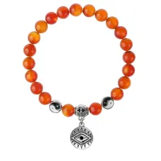 Браслет Глаз (от сглаза и порчи), Сердолик 8мм BSPE1-01-3007