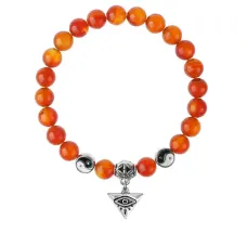 Браслет Глаз (от сглаза и порчи), Сердолик 8мм BSPE1-01-3009