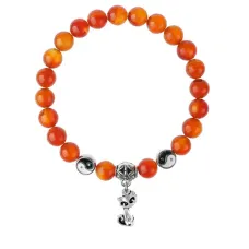 Браслет Кошка (гармония, покой, уют), Сердолик 8мм BSPE1-01-3010