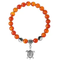 Браслет Черепаха (здоровье и долголетие), Сердолик 8мм BSPE1-01-3014