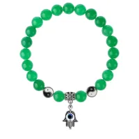 Браслет Хамса (от сглаза и зла), Нефрит 8мм BSPE1-02-3006