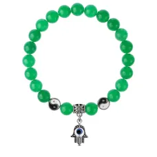 Браслет Хамса (от сглаза и зла), Нефрит 8мм BSPE1-02-3006