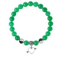 Браслет Сердце (любовь), Нефрит 8мм BSPE1-02-3011