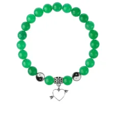 Браслет Сердце (любовь), Нефрит 8мм BSPE1-02-3011
