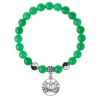 Браслет Лотос (гармония и развитие), Нефрит 8мм BSPE1-02-3013