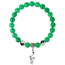 Браслет Змея (мудрость, здоровье, долголетие), Нефрит 8мм BSPE1-02-3017