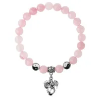 Браслет Дракон (удача, могущество, успех), Розовый кварц 8мм BSPE1-03-3001
