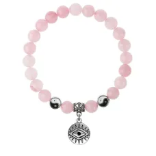 Браслет Глаз (от сглаза и порчи), Розовый кварц 8мм BSPE1-03-3007