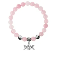 Браслет Знак Богини (магическая защита), Розовый кварц 8мм BSPE1-03-3008