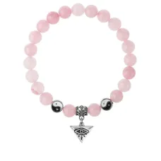 Браслет Глаз (от сглаза и порчи), Розовый кварц 8мм BSPE1-03-3009