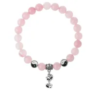 Браслет Кошка (гармония, покой, уют), Розовый кварц 8мм BSPE1-03-3010