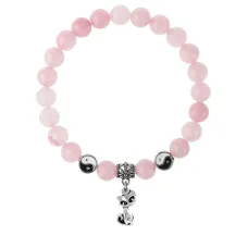 Браслет Кошка (гармония, покой, уют), Розовый кварц 8мм BSPE1-03-3010