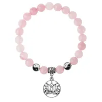 Браслет Лотос (гармония и развитие), Розовый кварц 8мм BSPE1-03-3013