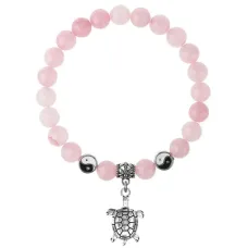 Браслет Черепаха (здоровье и долголетие), Розовый кварц 8мм BSPE1-03-3014