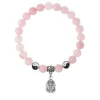 Браслет Фараон (благополучие, процветание), Розовый кварц 8мм BSPE1-03-3015