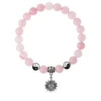 Браслет Глаз (от сглаза и порчи), Розовый кварц 8мм BSPE1-03-3018