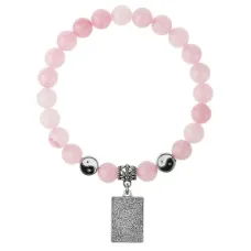 Браслет Таро - Любовники, Розовый кварц 8мм BSPE1-03-3024