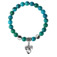 Браслет Дракон (удача, могущество, успех), Хризоколла 8мм BSPE1-04-3001