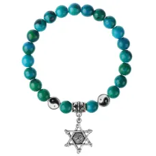 Браслет Глаз (от сглаза и порчи), Хризоколла 8мм BSPE1-04-3002
