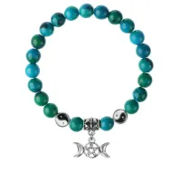 Браслет Знак Богини (магическая защита), Хризоколла 8мм BSPE1-04-3008