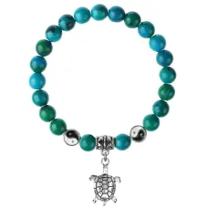 Браслет Черепаха (здоровье и долголетие), Хризоколла 8мм BSPE1-04-3014