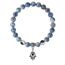 Браслет Хамса (от сглаза и зла), Содалит 8мм BSPE1-05-3006