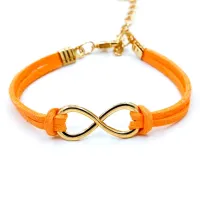 Браслет-оберег Бесконечность, замша, цвет оранжевый BS007O