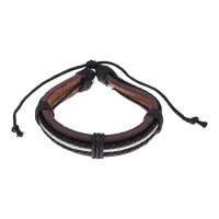 Плетеный кожаный браслет, 1см BS697