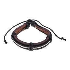 Плетеный кожаный браслет, 1см BS697