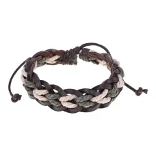 Плетеный кожаный браслет, 1,5см BS699