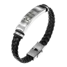 Кожаный рунический браслет Руны Дороги (защита в пути) BSKR1-048