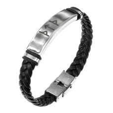 Кожаный рунический браслет Защитный барьер BSKR1-055