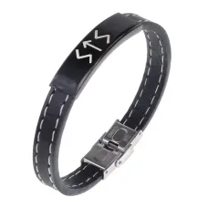 Кожаный рунический браслет Победа над злом BSKR2-050