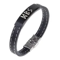 Кожаный рунический браслет Обновление и духовное очищение BSKR2-057