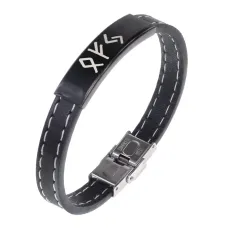 Кожаный рунический браслет Преумножение собственности BSKR2-058